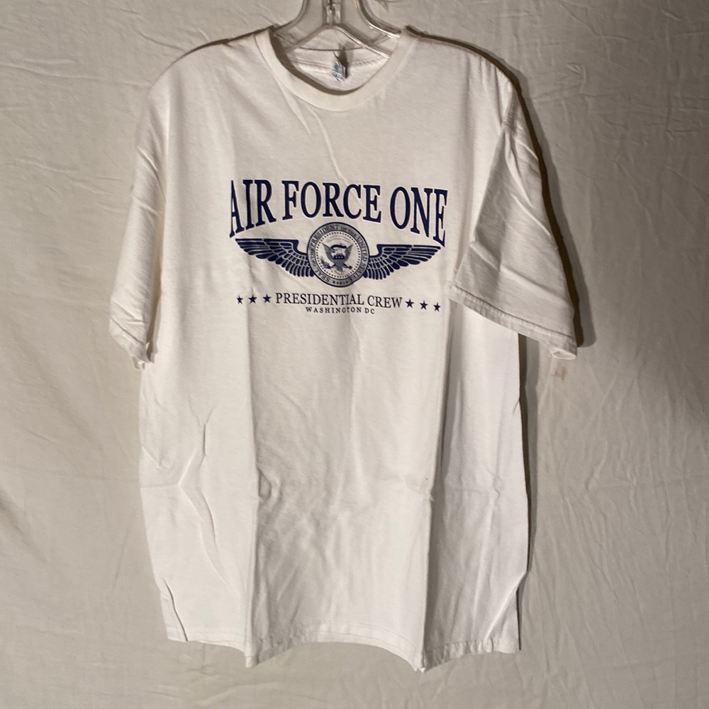 Delta White Long Sleeve Tee with Blue Graphic